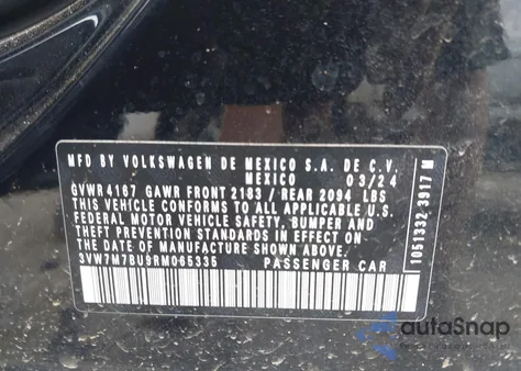 2024 Volkswagen Jetta 1.5T Se z USA, uszkodzony, nr VIN 3VW7M7BU9RM065335